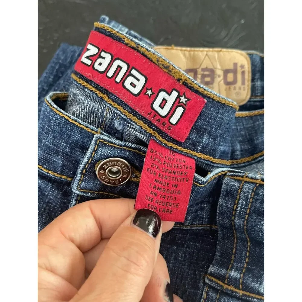 Vintage 90s Zana-Di Jeans Women's 16 Cargo Flare Button Fly